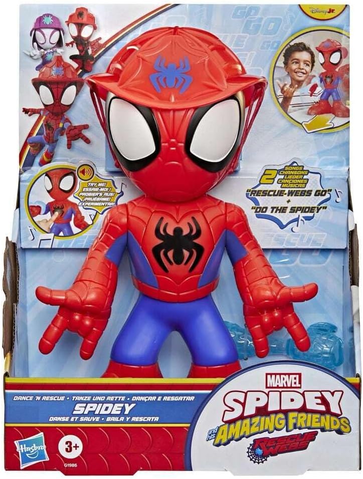 Marvel Spidey und Seine Super-Freunde Dance N' Rescue Spidey, 25,4 cm großes elektronisches Spielzeug mit Geräuschen und 2 Liedern, Superheldenspielzeug und Figuren, ab 3 Jahren