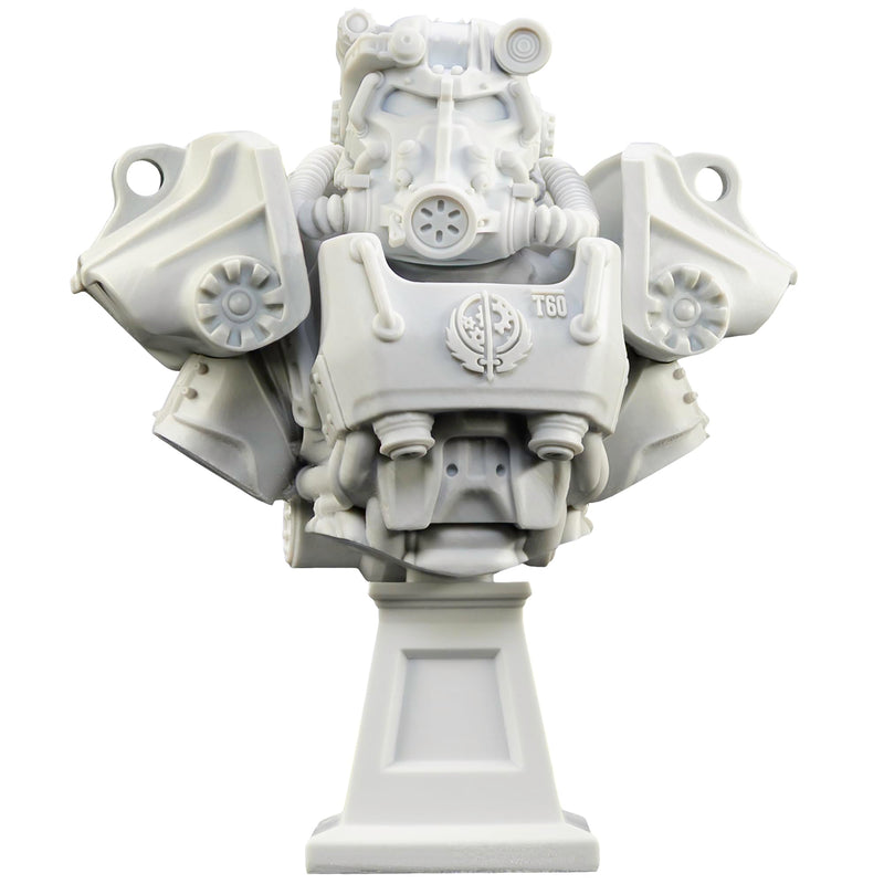 Fallout: Painter's Bust - T-60 - 1:12 Scale Character Miniature, Figure & Display Stand, Unpainted, Multi-Part Resin, Licensed Collectible Model