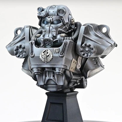 Fallout: Painter's Bust - T-60 - 1:12 Scale Character Miniature, Figure & Display Stand, Unpainted, Multi-Part Resin, Licensed Collectible Model