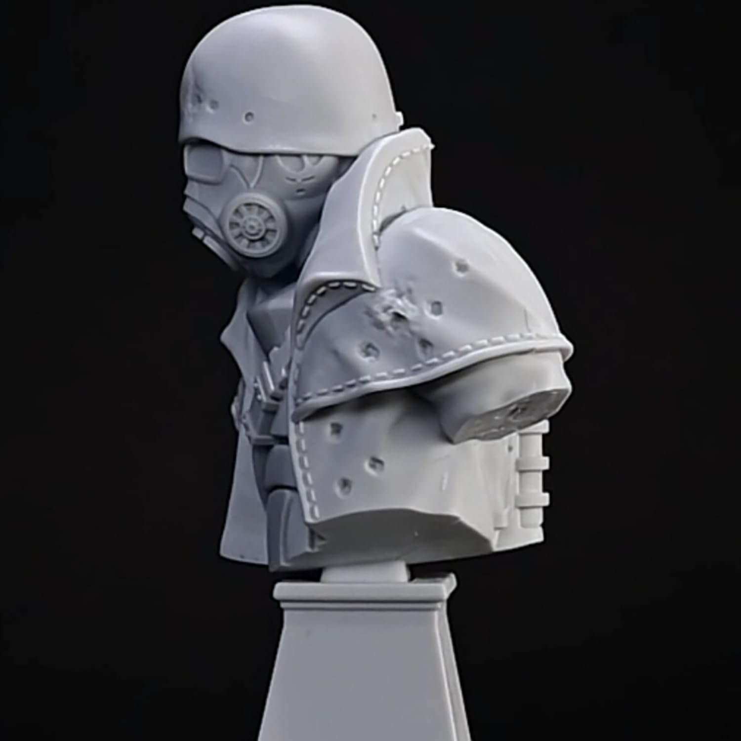Fallout: Painter's Bust - NCR Ranger - 1:12 Scale Character Miniature, Figure & Display Stand, Unpainted, Multi-Part Resin, Licensed Collectible Model