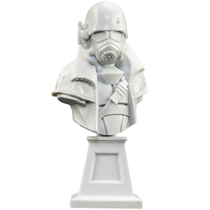 Fallout: Painter's Bust - NCR Ranger - 1:12 Scale Character Miniature, Figure & Display Stand, Unpainted, Multi-Part Resin, Licensed Collectible Model