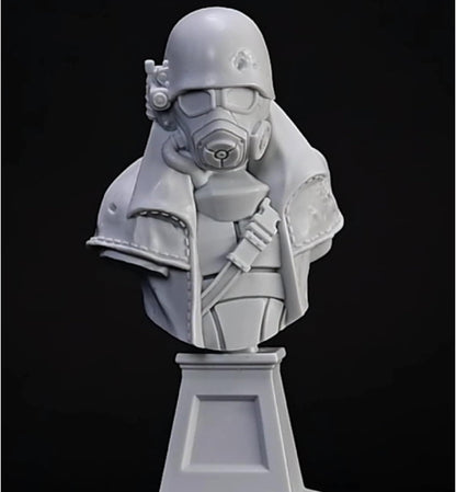 Fallout: Painter's Bust - NCR Ranger - 1:12 Scale Character Miniature, Figure & Display Stand, Unpainted, Multi-Part Resin, Licensed Collectible Model