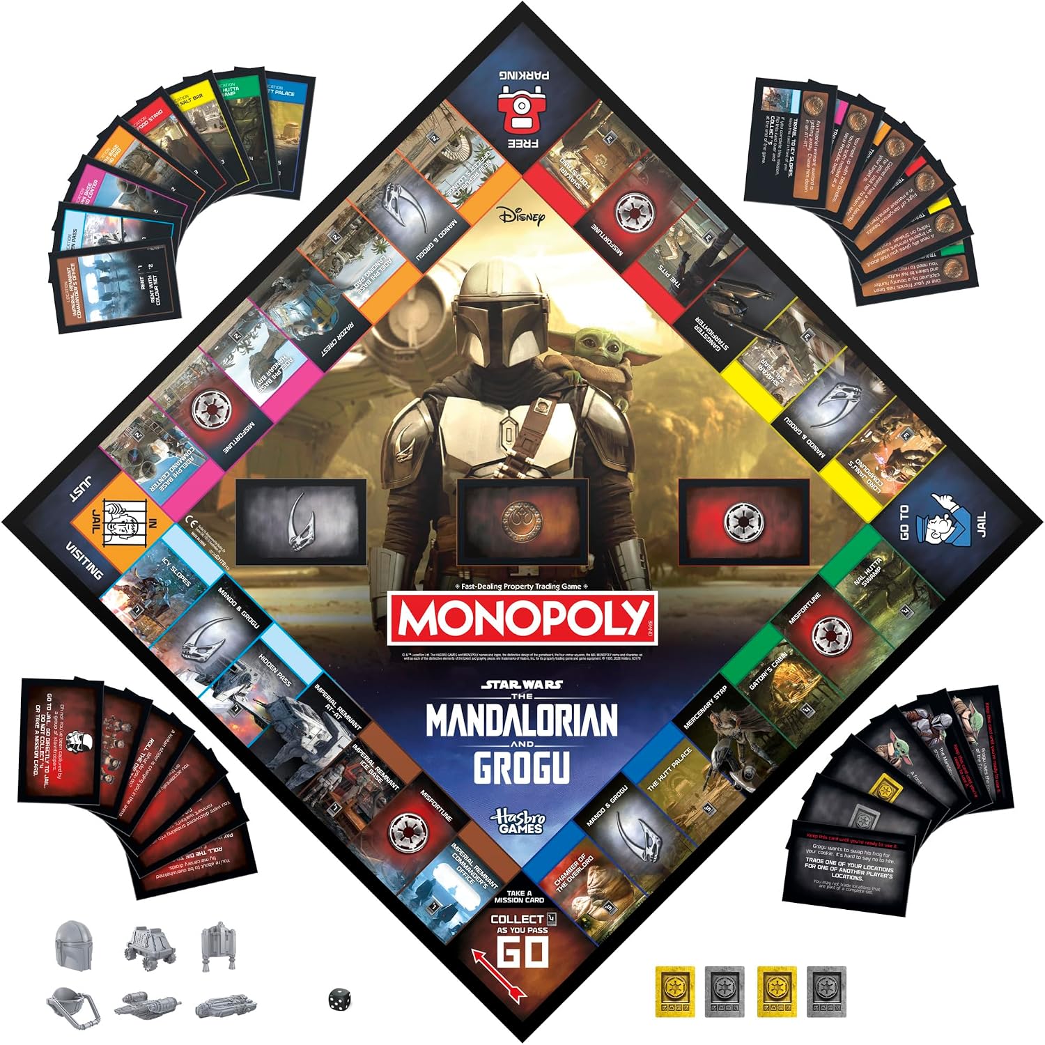 Monopoly: Star Wars The Mandalorian and Grogu Edition Board Game | Inspired by the Film | Family Games for Kids and Adults | 2-6 Players | Ages 8+ - English version