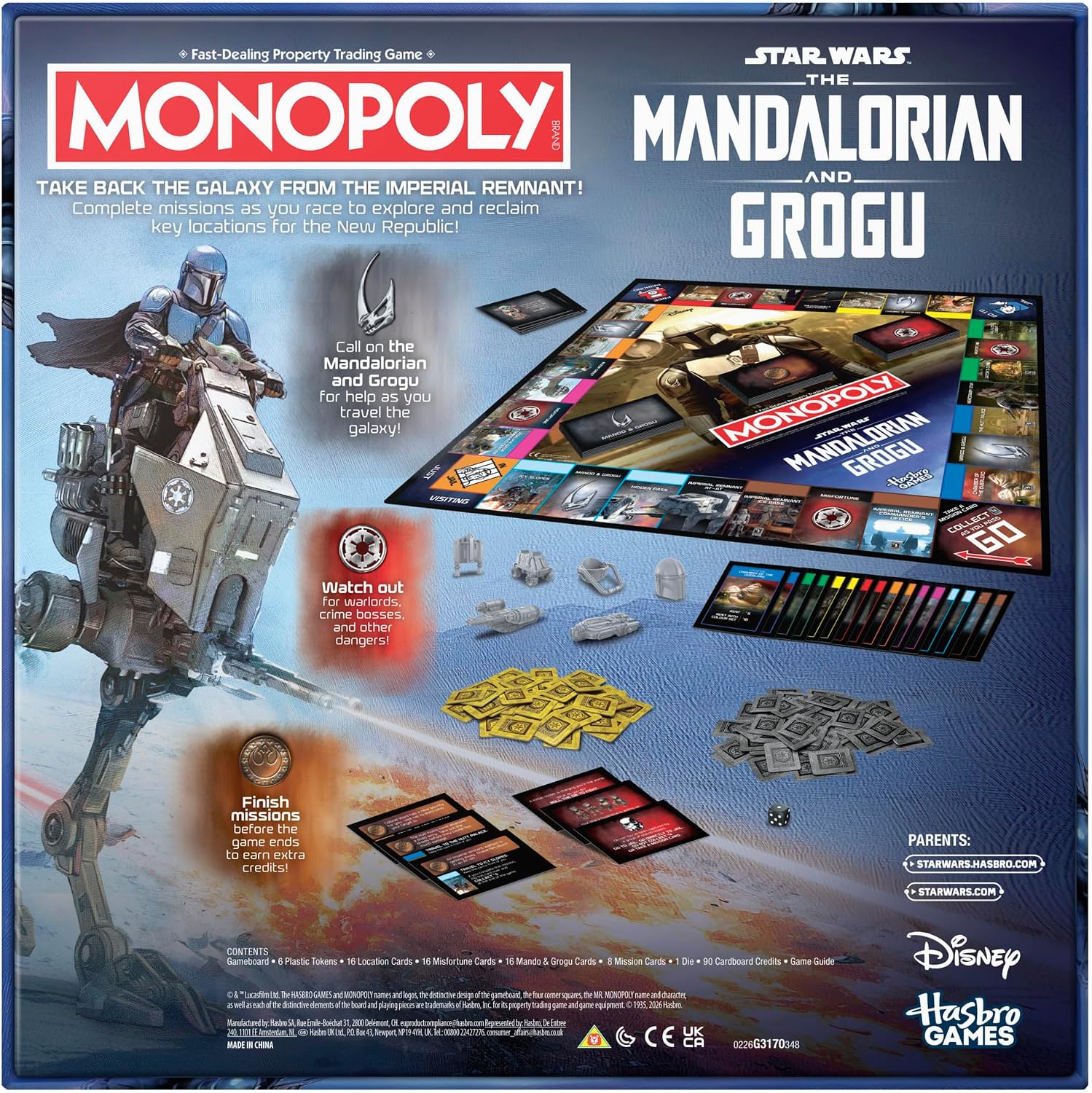 Monopoly: Star Wars The Mandalorian and Grogu Edition Board Game | Inspired by the Film | Family Games for Kids and Adults | 2-6 Players | Ages 8+ - English version