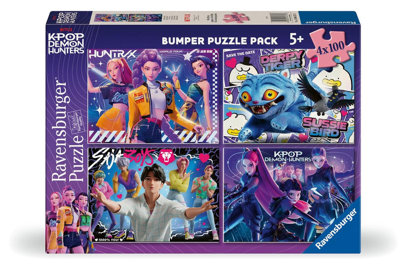 Ravensburger - for the Fans! 4x100 Piece Jigsaw Puzzle Bumper Pack - Colorful Fandom Celebration, Exciting Challenge or Thoughful Gift for Kids 4+