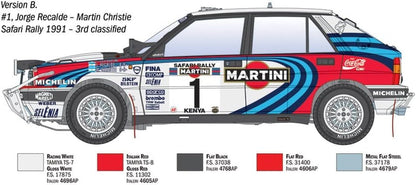 Italeri 4720 Lancia Delta Integrale Safari 16v Maßstab 1:12 Plastic Model Kit/Kunststoffmodell zur Selbstmontage
