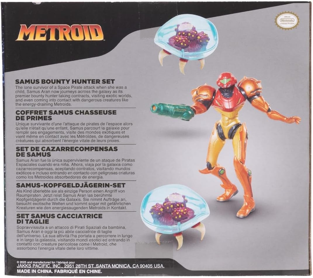 Nintendo Metroid Set Bounty Hunter – Set di Figure Articolate da 6,3 cm con Dettagli Fedeli, Ideale per Collezionisti e Appassionati della Serie Videogiochi Metroid