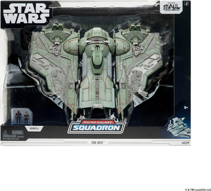 Jazwares Star Wars™ Micro Galaxy Squadron The Hex - 9-Inch Vehicle | Rotating Wings and Cockpit plus Two 1-Inch Micro Figure Accessories