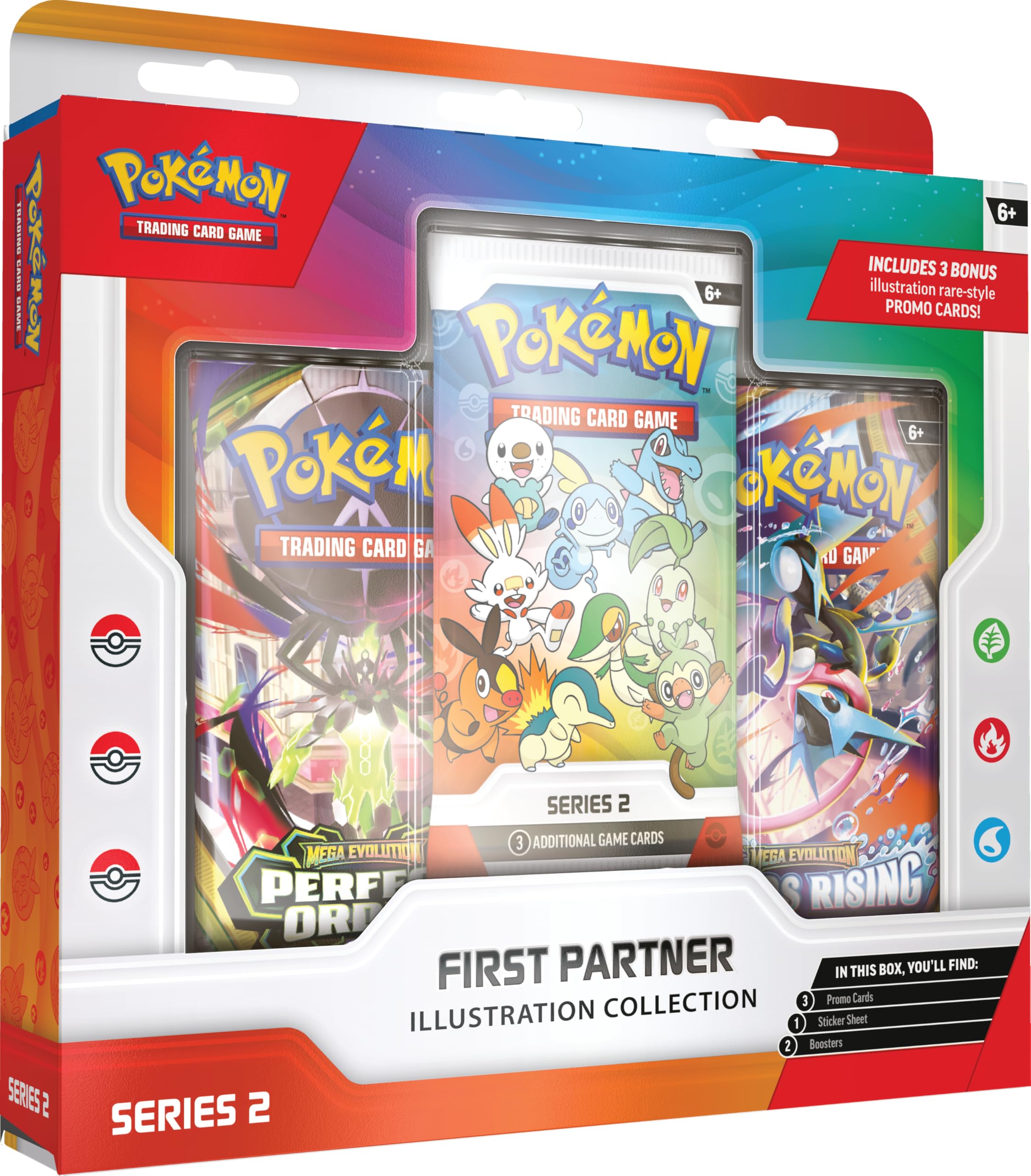 Pokémon TCG: First Partner Illustration Collection—Series 2 (3 Promo Cards, 2 Booster Packs & 1 Sticker Sheet
