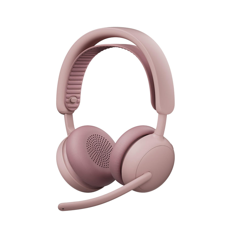 Logitech Zone Wireless 2 ES – brusreducerande trådlöst headset med anpassningsbar hybrid-ANC, Bluetooth, rosa Wireless Rosa