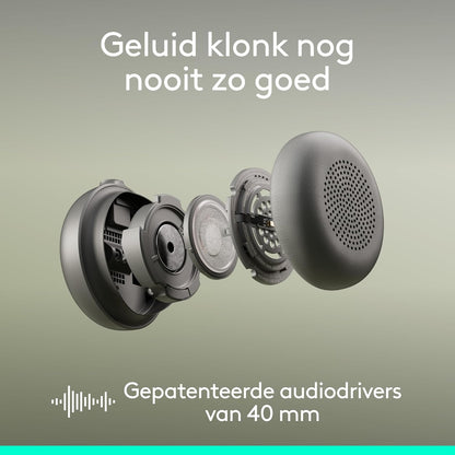 Logitech Zone Wireless 2 ES – brusreducerande trådlöst headset med anpassningsbar hybrid-ANC, Bluetooth, rosa Wireless Rosa