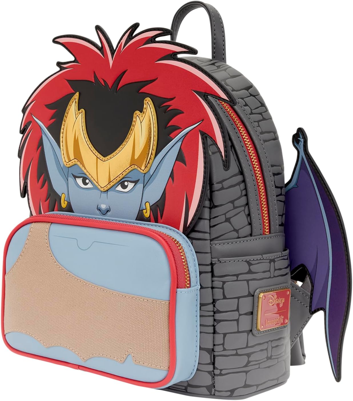 Loungefly Disney: Gargoyles – Demona – Cosplay-Mini-Rucksack mit 3D-Reißverschluss – ideal für Kinder und Erwachsene – Sammeltaschen