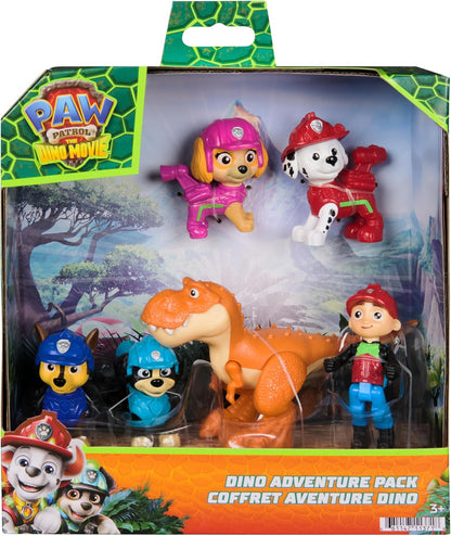 Paw Patrol: The Dino Movie, Dino Adventure Pack, Collect 6 Action Figures including Ryder, Rex, and Timmy the T-Rex, Nursery Dinosaur Toys for Boys and Girls 3+