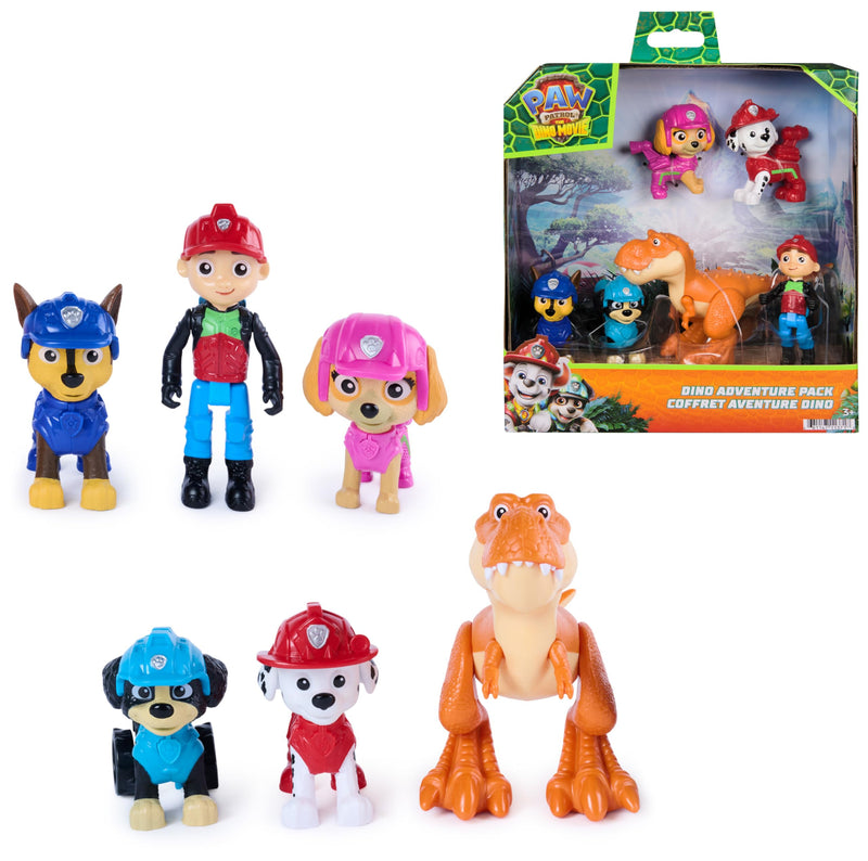 Paw Patrol: The Dino Movie, Dino Adventure Pack, Collect 6 Action Figures including Ryder, Rex, and Timmy the T-Rex, Nursery Dinosaur Toys for Boys and Girls 3+
