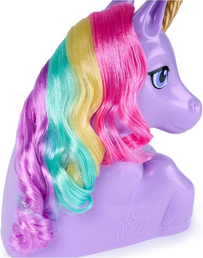 Unicorn Academy, 2-in-1 Wildstar Styling Head and Mini Figure Playset with over 15 Pieces and Hair Accessories, Dolls and Unicorn Toys for Girls, Birthday Gifts for Ages 4 and up