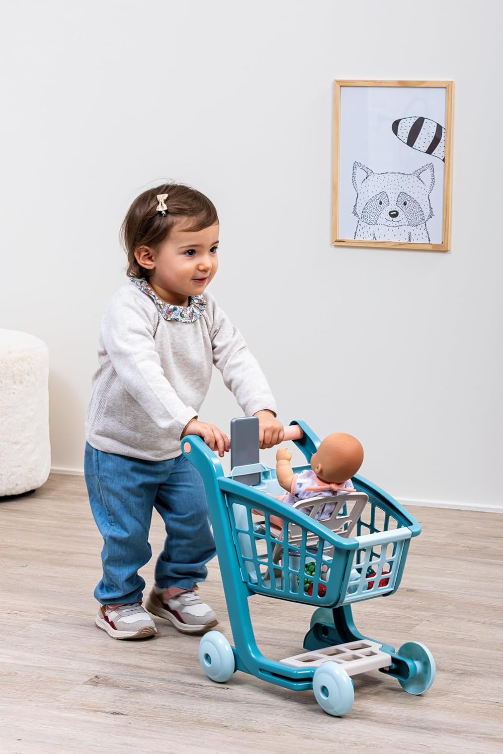 Jouets Ecoiffier – 1658 – trolley + pop + 7 accessoires – kinderwagen met afneembare zitting – imitatiespel – vanaf 18 maanden – gemaakt in Frankrijk