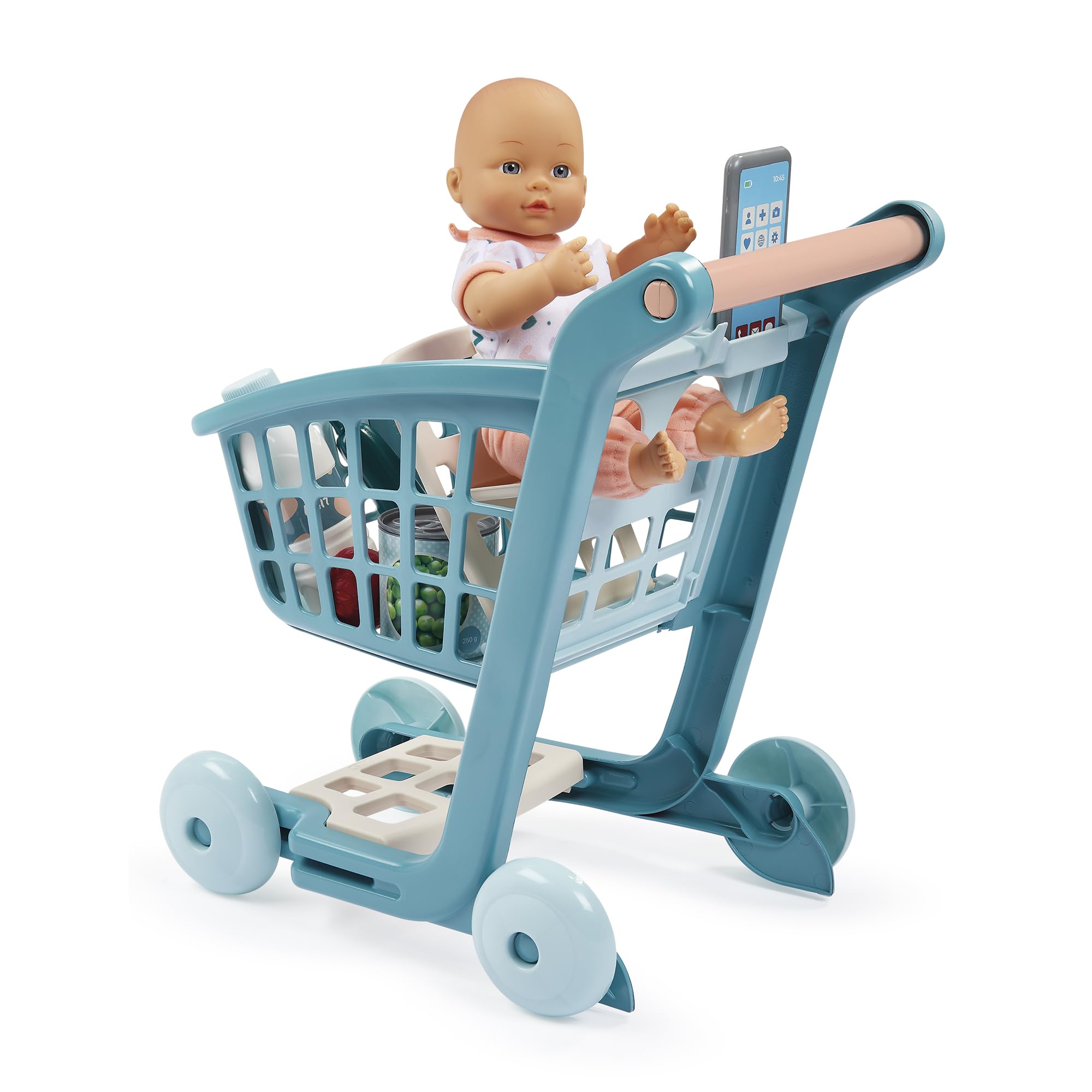 Jouets Ecoiffier – 1658 – trolley + pop + 7 accessoires – kinderwagen met afneembare zitting – imitatiespel – vanaf 18 maanden – gemaakt in Frankrijk