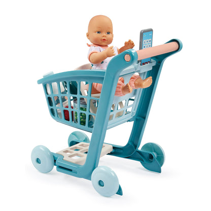 Jouets Ecoiffier – 1658 – trolley + pop + 7 accessoires – kinderwagen met afneembare zitting – imitatiespel – vanaf 18 maanden – gemaakt in Frankrijk