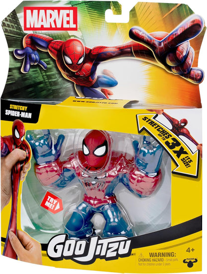 Heroes of Goo Jit Zu MARVEL Avengers Spider-Man, Stretchy Action Figure, Super Stretchy With Unique Squishy Rheoscopic Filling, Collect all 3