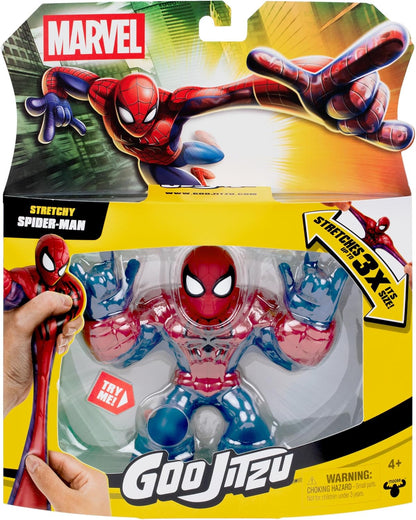 Heroes of Goo Jit Zu MARVEL Avengers Spider-Man, Stretchy Action Figure, Super Stretchy With Unique Squishy Rheoscopic Filling, Collect all 3