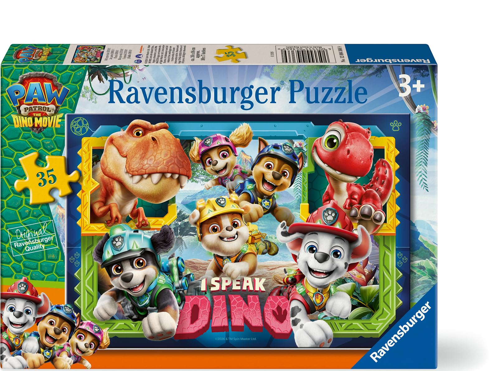 Ravensburger Paw Patrol Dino Rescue 35-Piece Jigsaw Puzzle for Kids Ages 3+ Fun Puzzle with Chase, Marshall, Rex & More Preschool Learning Toy for Boys & Girls