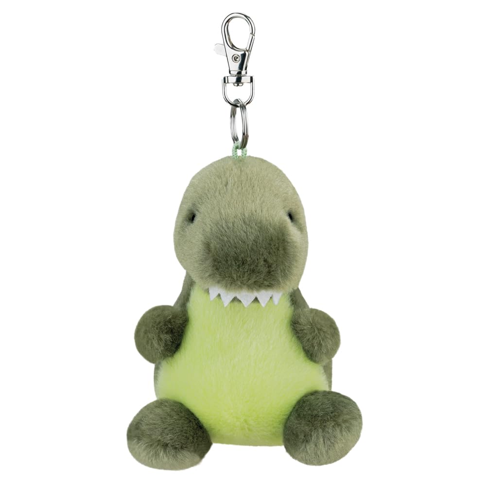 AURORA - 61690 -Palm Pals Tyranno Rex Clip-On 10cm Soft Toy - Fun Collectable Plush for Kids and Adult Collectors - Perfect for Birthdays, Gifts or Any occasion - Green