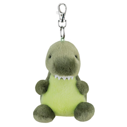 AURORA - 61690 -Palm Pals Tyranno Rex Clip-On 10cm Soft Toy - Fun Collectable Plush for Kids and Adult Collectors - Perfect for Birthdays, Gifts or Any occasion - Green