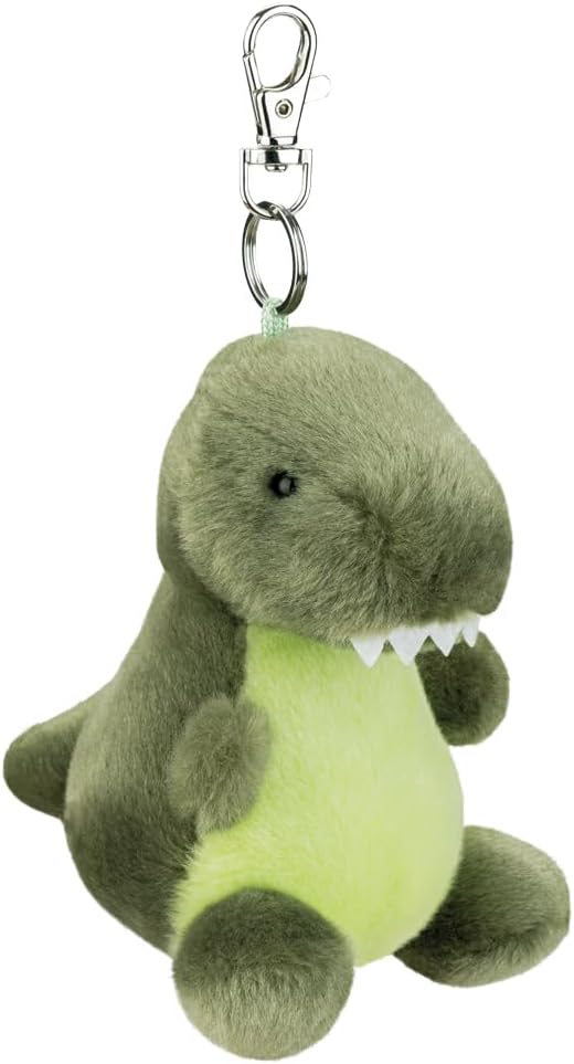 AURORA - 61690 -Palm Pals Tyranno Rex Clip-On 10cm Soft Toy - Fun Collectable Plush for Kids and Adult Collectors - Perfect for Birthdays, Gifts or Any occasion - Green