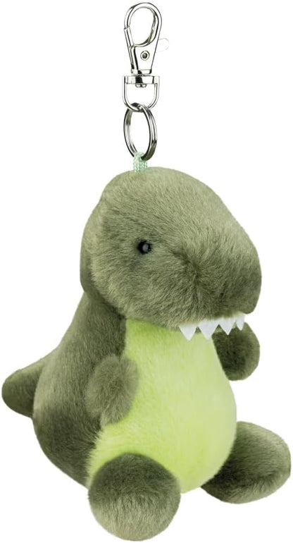 AURORA - 61690 -Palm Pals Tyranno Rex Clip-On 10cm Soft Toy - Fun Collectable Plush for Kids and Adult Collectors - Perfect for Birthdays, Gifts or Any occasion - Green