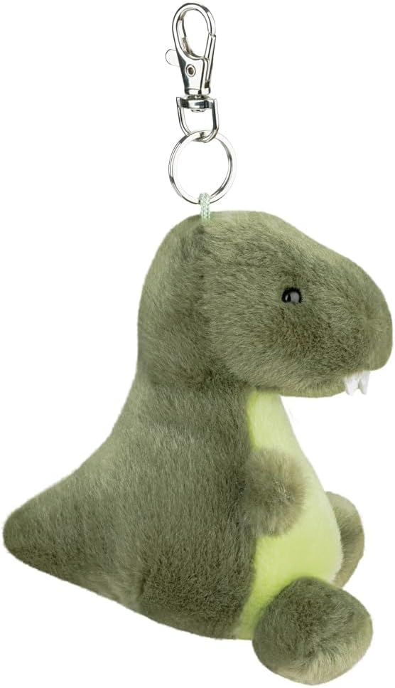 AURORA - 61690 -Palm Pals Tyranno Rex Clip-On 10cm Soft Toy - Fun Collectable Plush for Kids and Adult Collectors - Perfect for Birthdays, Gifts or Any occasion - Green