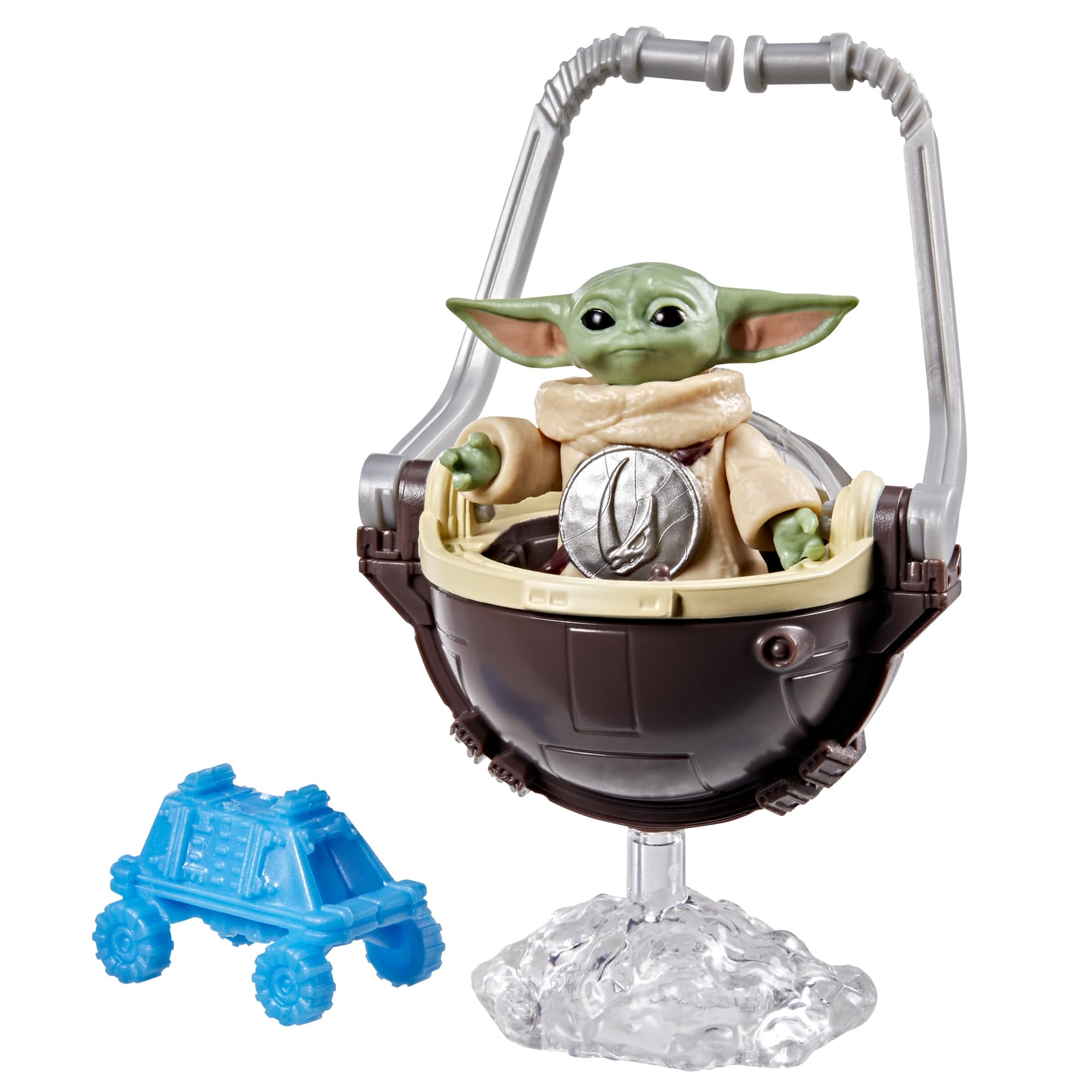Star Wars ActionVerse Grogu, actiefiguur van 3,3 cm (schaal van 11 cm) en accessoires, herbruikbaar accessoire-opbergrek, speelgoed voor jongens en meisjes van 4+