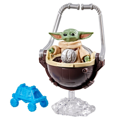 Star Wars ActionVerse Grogu, actiefiguur van 3,3 cm (schaal van 11 cm) en accessoires, herbruikbaar accessoire-opbergrek, speelgoed voor jongens en meisjes van 4+
