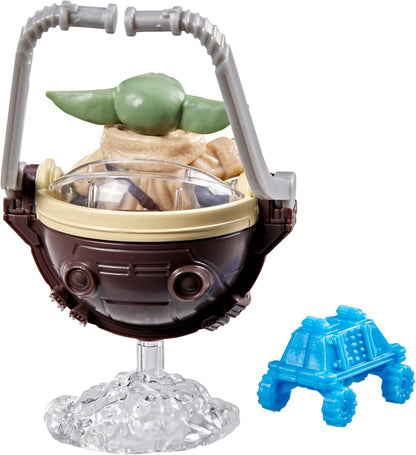 Star Wars ActionVerse Grogu, actiefiguur van 3,3 cm (schaal van 11 cm) en accessoires, herbruikbaar accessoire-opbergrek, speelgoed voor jongens en meisjes van 4+