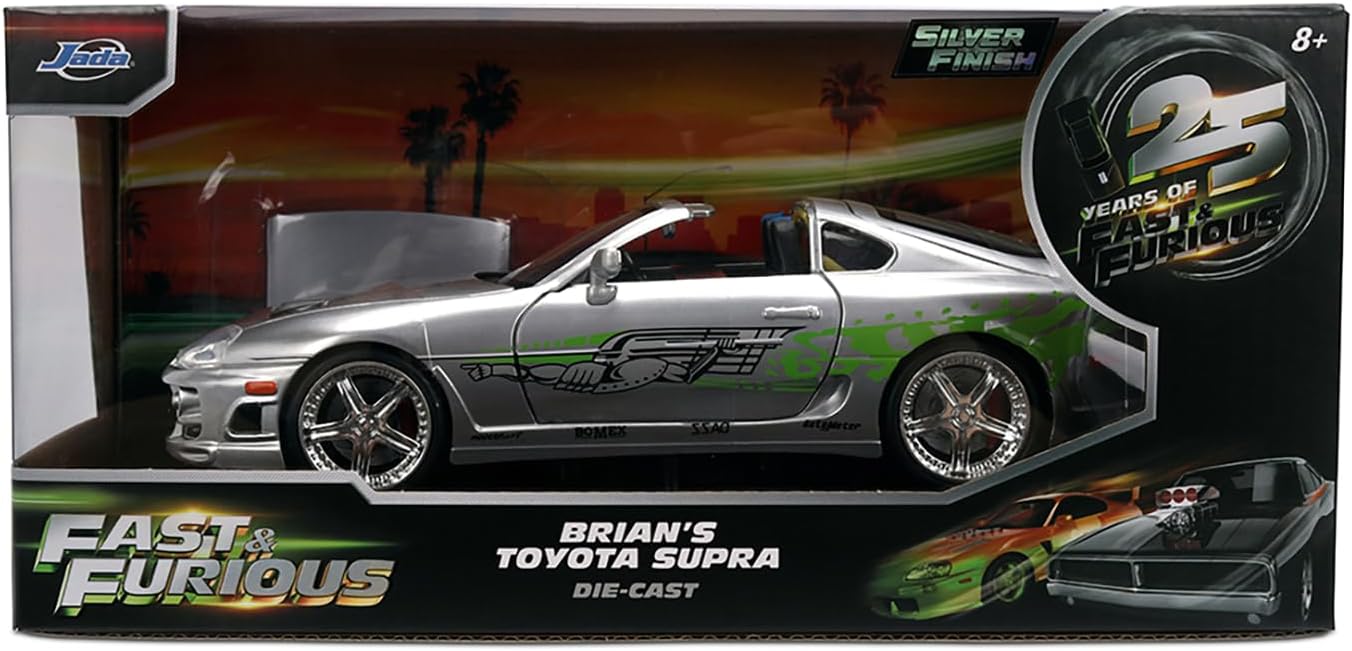 Jada FAST & FURIOUS ANNIVERSARY BRIAN'S TOYOTA SILVER FINISH 1:24