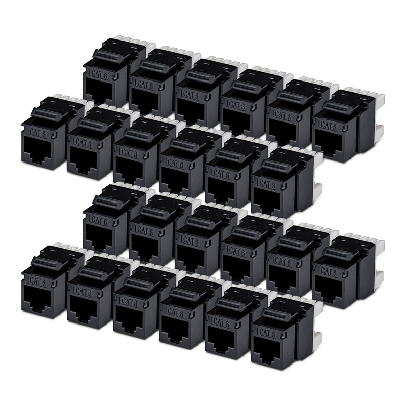 Startech - Keystone Jack - 180Ý, 110 Punch Down - Cat 6 - Utp - Rj-45 - Black - Taa Compliant (Pack Of 24)