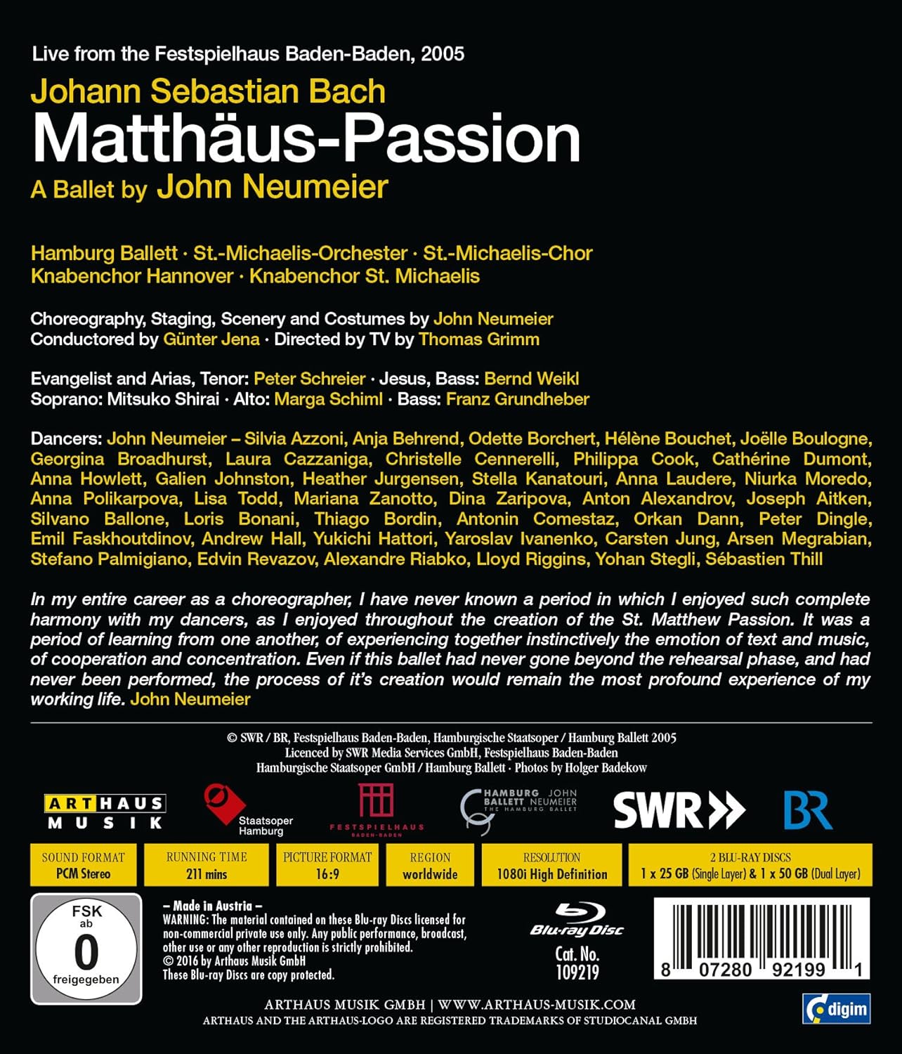 Johann Sebastian Bach - Passione Secondo Matteo Bwv 244 (2 Blu-Ray