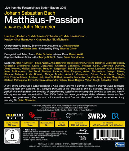 Johann Sebastian Bach - Passione Secondo Matteo Bwv 244 (2 Blu-Ray