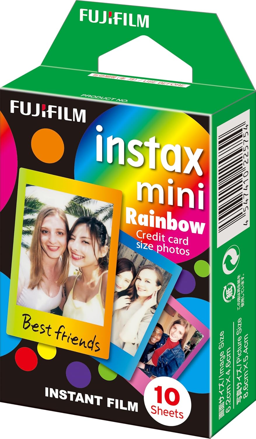 Fuji - Instax Mini 1X10 Shots, instax™ mini film, Rainbow, 1x10