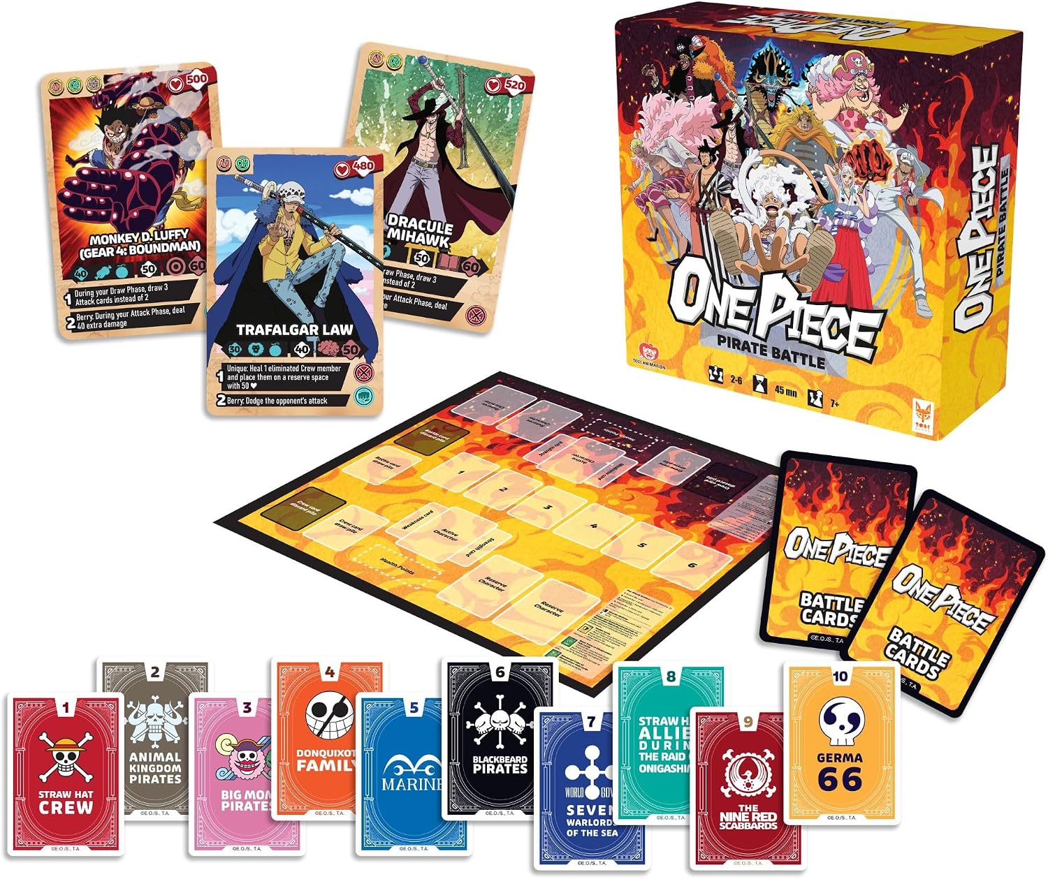 Topi Games | One Piece Pirate Battle | Deck Building Board Game, Officially Licensed Anime Manga Strategy Card Game With Crew Ships And Attacks | 2-6 Players | 45 Minutes