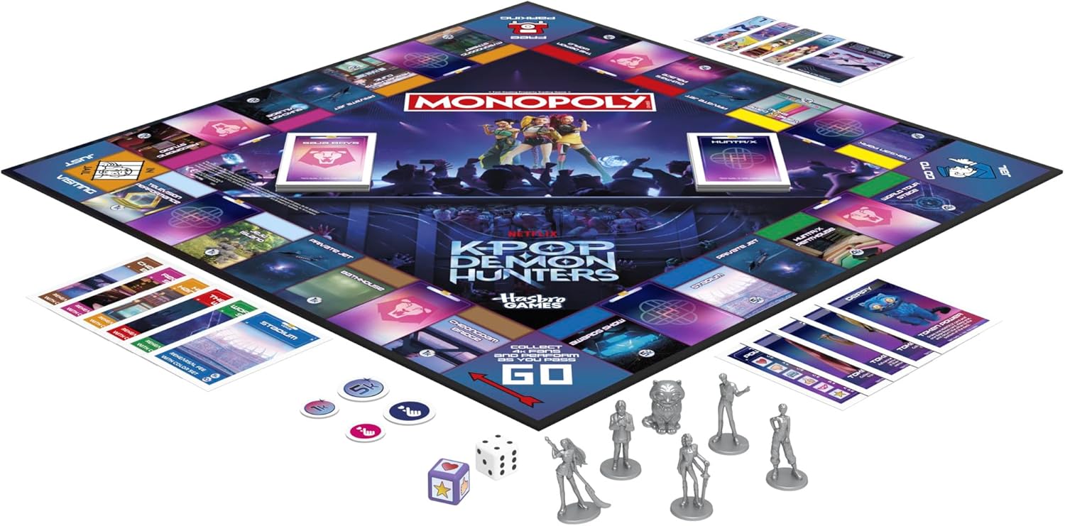 Monopoly: KPop Demon Hunters Edition Board Game | Family Games for Kids, Teens, and Adults | Fun Gifts for Kids | 2 to 6 Players | Ages 8+ - English Version