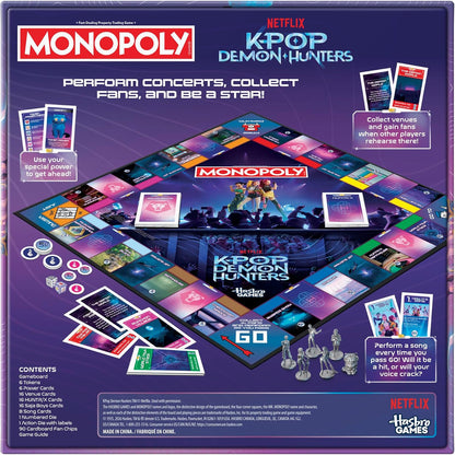 Monopoly: KPop Demon Hunters Edition Board Game | Family Games for Kids, Teens, and Adults | Fun Gifts for Kids | 2 to 6 Players | Ages 8+ - English Version