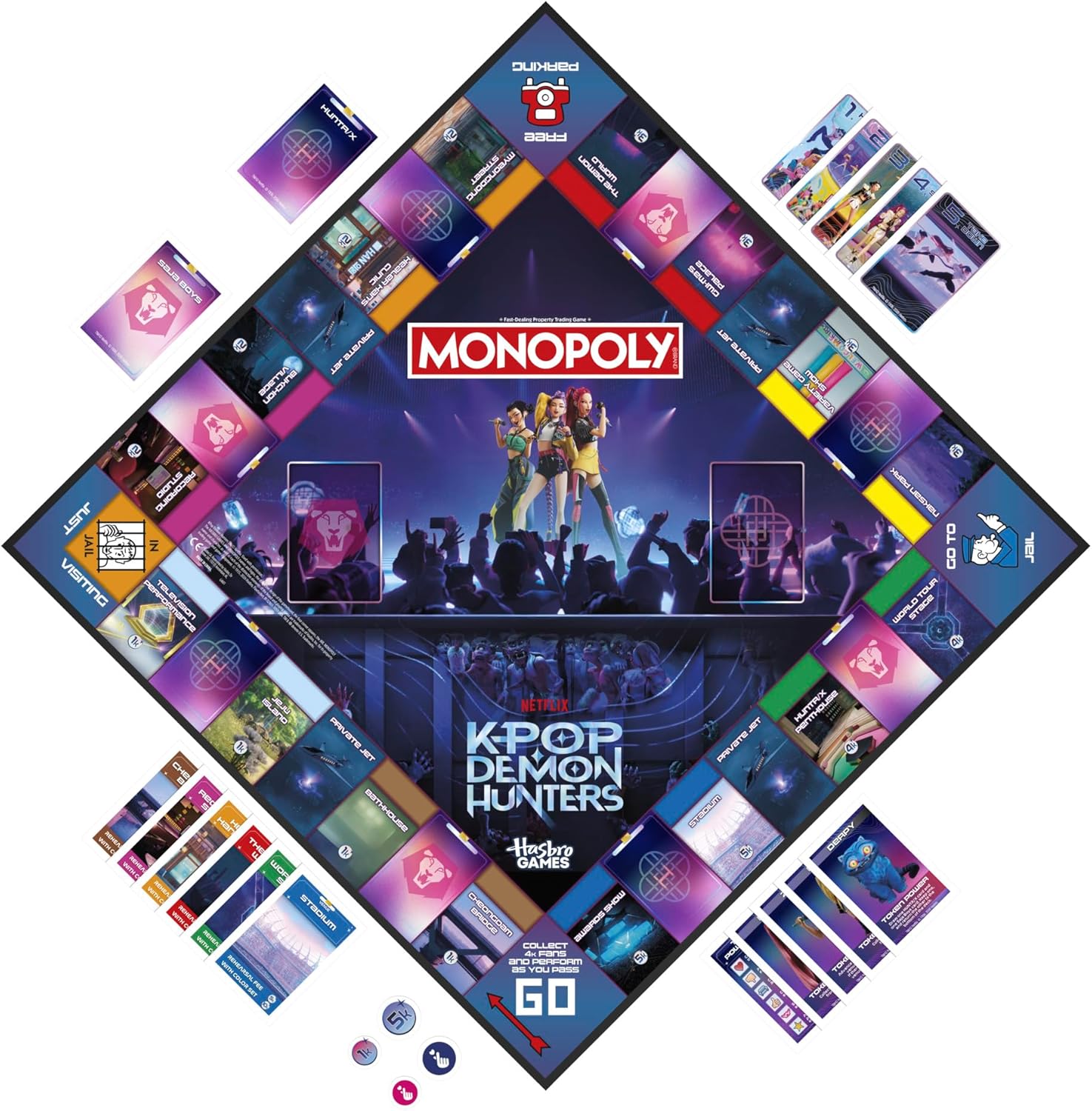 Monopoly: KPop Demon Hunters Edition Board Game | Family Games for Kids, Teens, and Adults | Fun Gifts for Kids | 2 to 6 Players | Ages 8+ - English Version