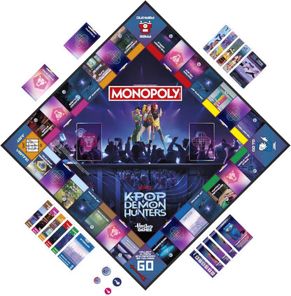 Monopoly: KPop Demon Hunters Edition Board Game | Family Games for Kids, Teens, and Adults | Fun Gifts for Kids | 2 to 6 Players | Ages 8+ - English Version