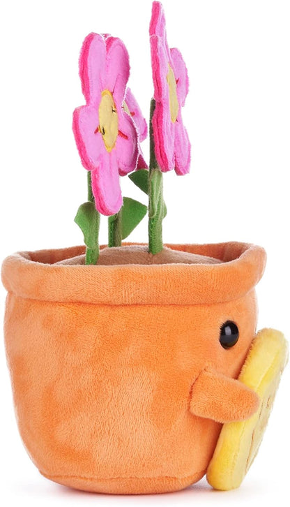 Swizzels Love Hearts 18CM (7-inch) Felicity Flowerpot Blooming Amazing Plush Soft Toy, 38012, Yellow,orange,pink