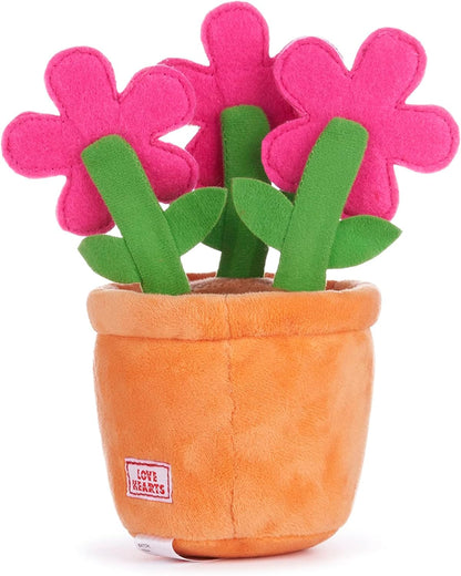 Swizzels Love Hearts 18CM (7-inch) Felicity Flowerpot Blooming Amazing Plush Soft Toy, 38012, Yellow,orange,pink