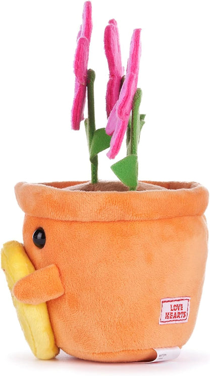 Swizzels Love Hearts 18CM (7-inch) Felicity Flowerpot Blooming Amazing Plush Soft Toy, 38012, Yellow,orange,pink