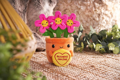Swizzels Love Hearts 18CM (7-inch) Felicity Flowerpot Blooming Amazing Plush Soft Toy, 38012, Yellow,orange,pink
