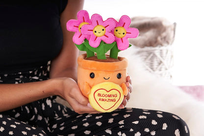 Swizzels Love Hearts 18CM (7-inch) Felicity Flowerpot Blooming Amazing Plush Soft Toy, 38012, Yellow,orange,pink