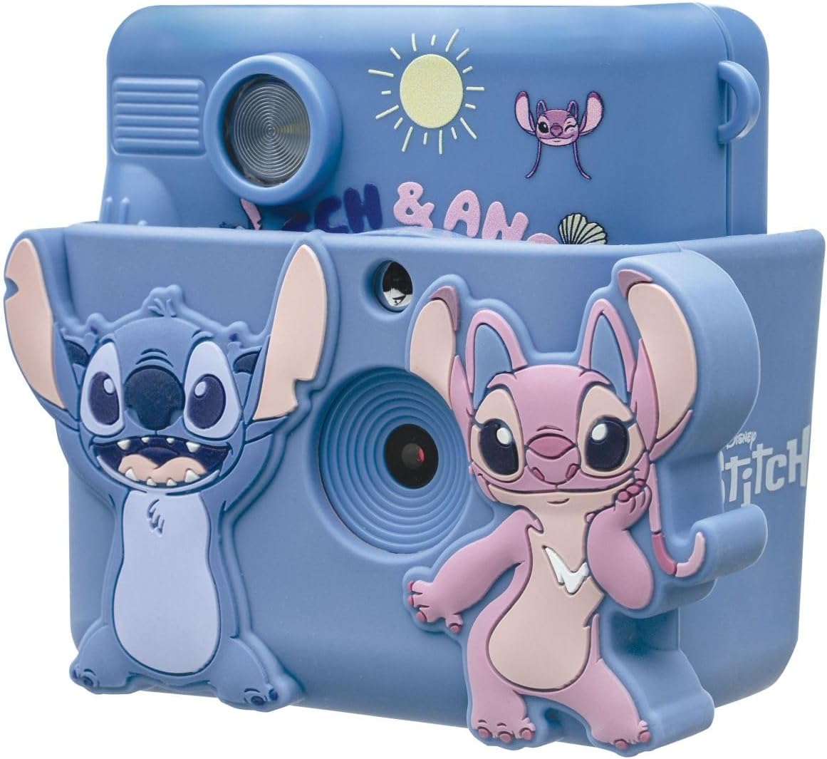 Lexibook, Disney Stitch instant camera, 3D-tas inbegrepen, 32 GB micro-SD-kaart inbegrepen, complete personalisatieset, 2 inch lcd-display, oplaadbare USB-C-batterij, DJ130DZ