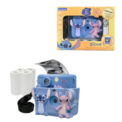 Lexibook, Disney Stitch instant camera, 3D-tas inbegrepen, 32 GB micro-SD-kaart inbegrepen, complete personalisatieset, 2 inch lcd-display, oplaadbare USB-C-batterij, DJ130DZ